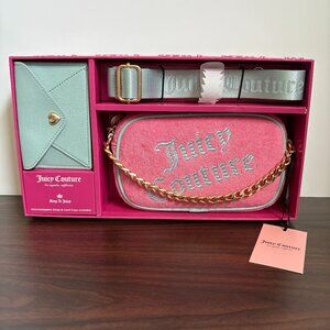 Juicy Couture Camera Bag Gift Set Pink and Blue Y2K Barbiecore New